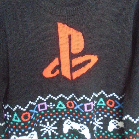 PlayStation Youth Christmas Sweaters Size L (14-16) Black - Picture 4 of 7